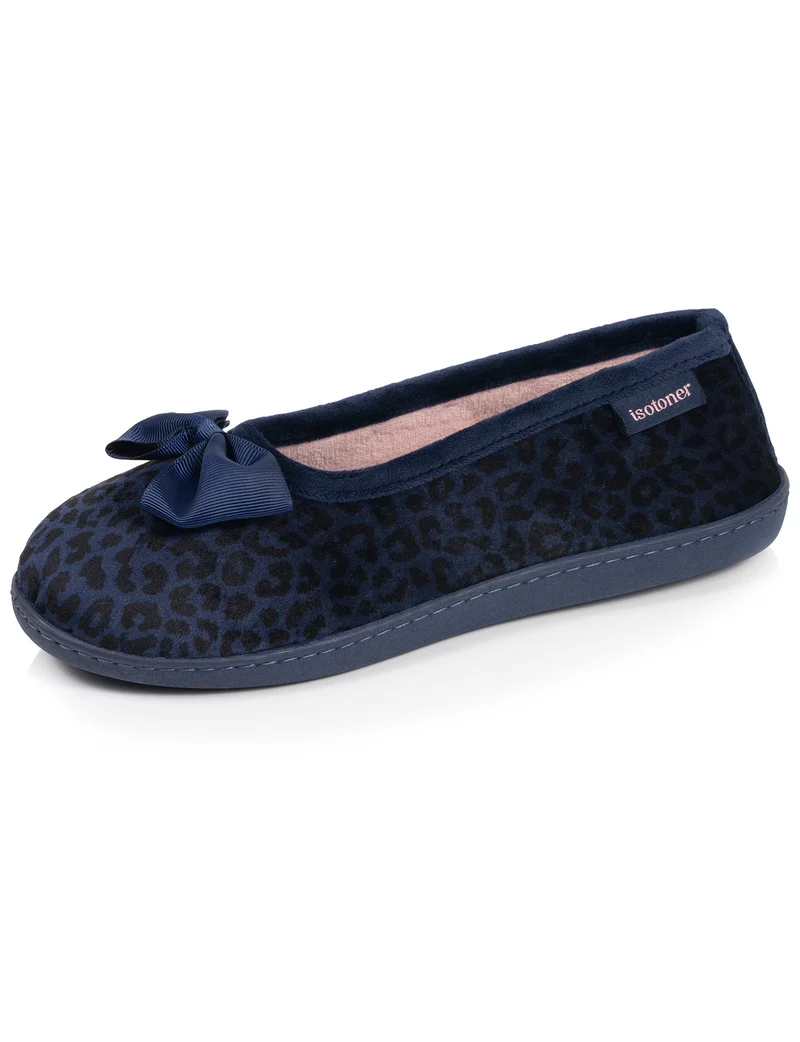 Chaussons Ballerines Femme Léopard Marine