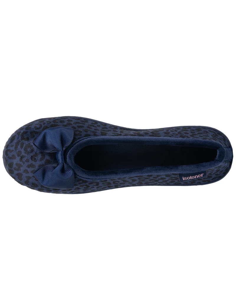 Chaussons Ballerines Femme Léopard Marine