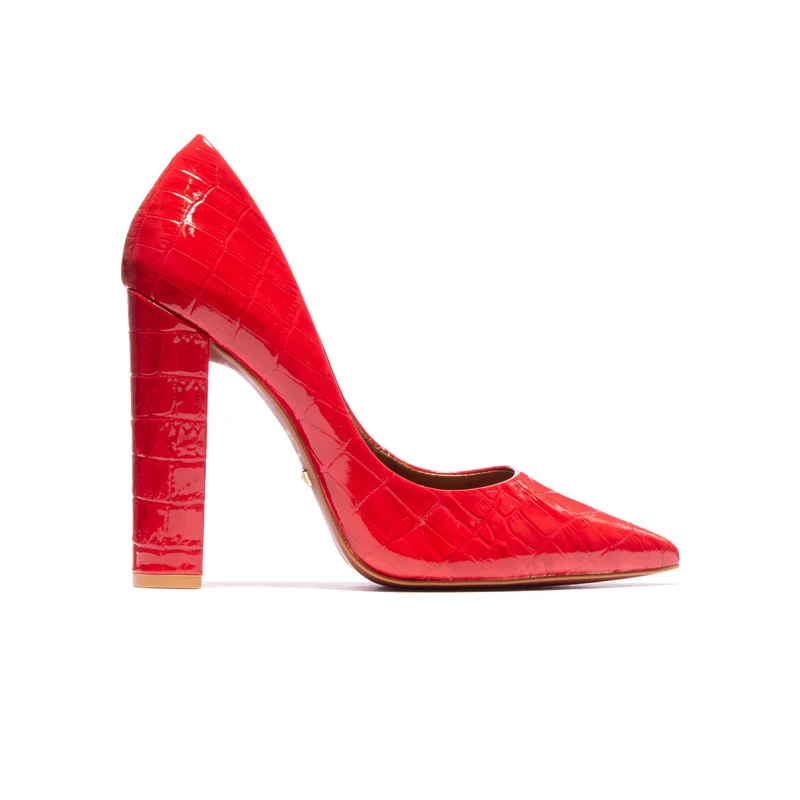 Antonella Red Patent Croco
