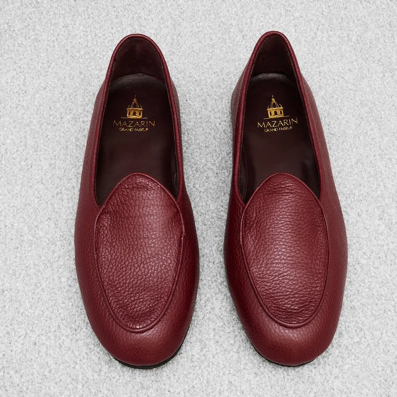 Chaussons Bordeaux - Cuir grainé