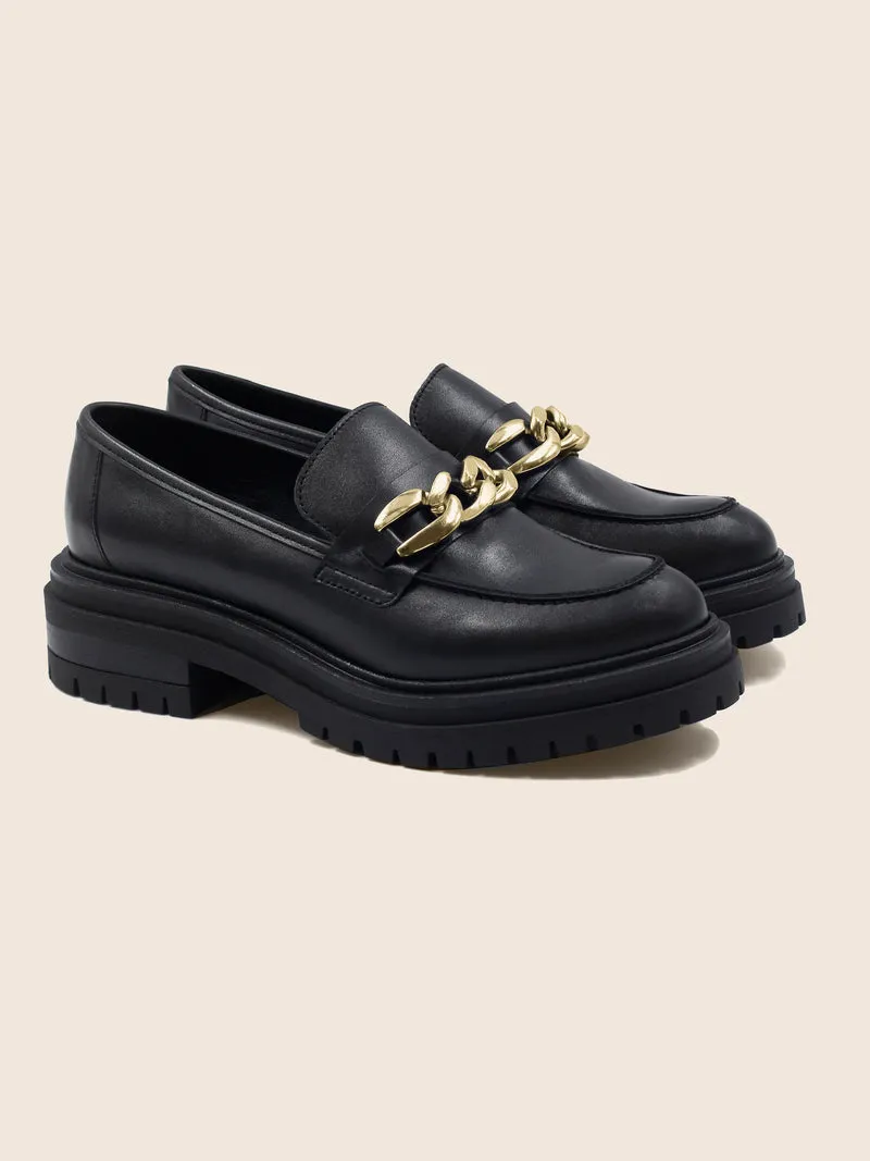 Mocassins crampons cuir noir