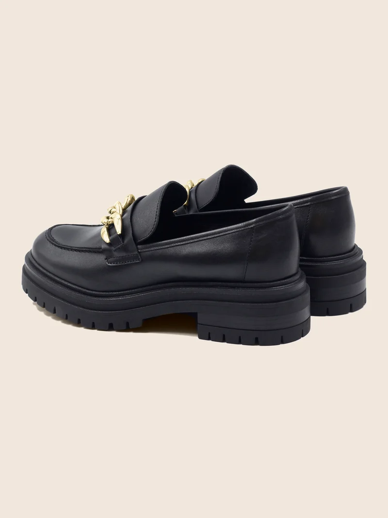 Mocassins crampons cuir noir