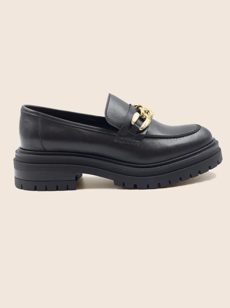 Mocassins crampons cuir noir
