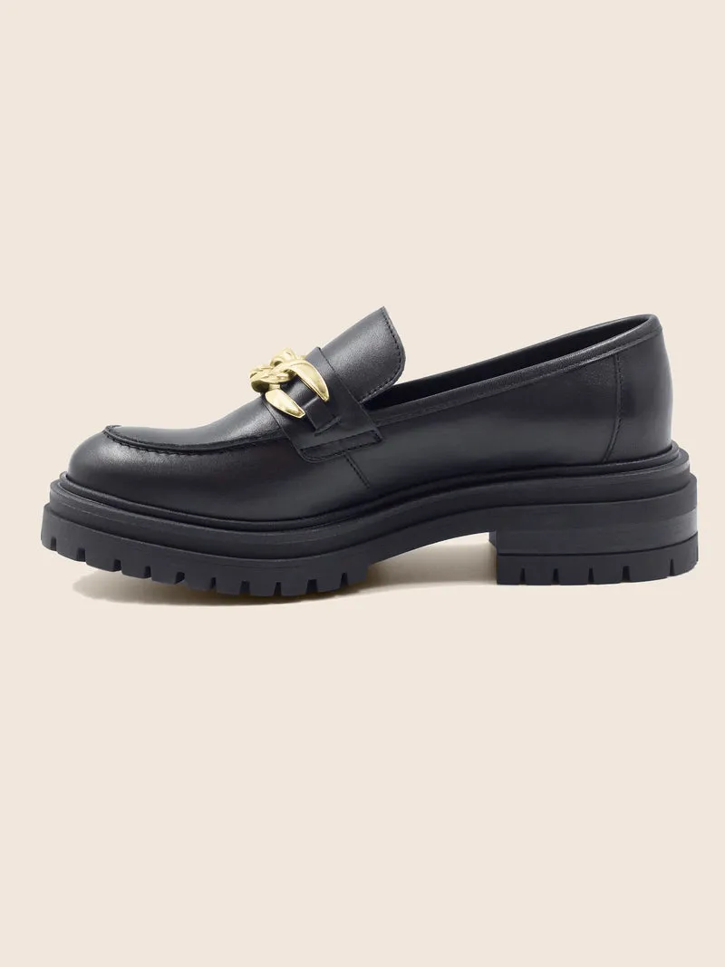 Mocassins crampons cuir noir