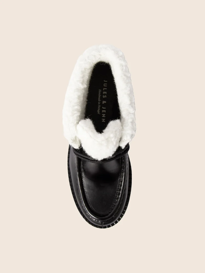Bottines fourrées basses cuir noir