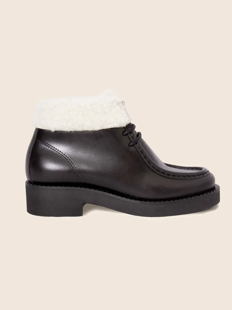 Bottines fourrées basses cuir noir