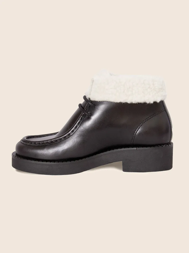 Bottines fourrées basses cuir noir