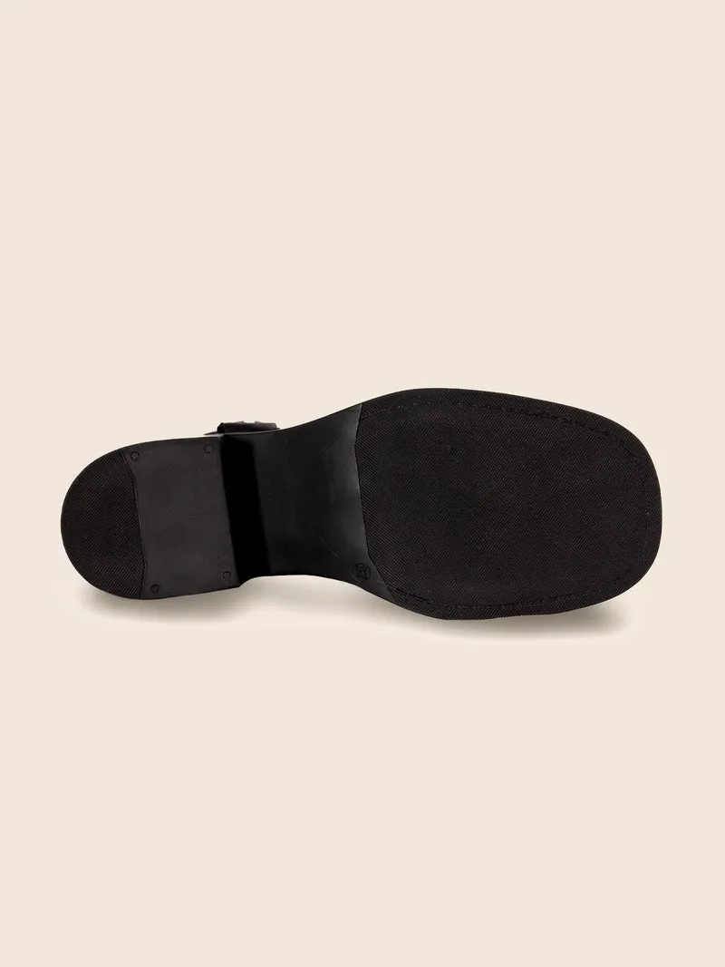 Bottines Biker cuir noir
