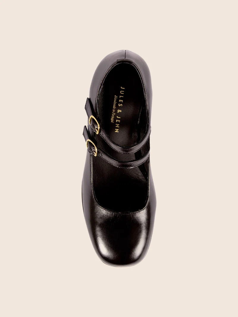 Babies plateforme cuir noir