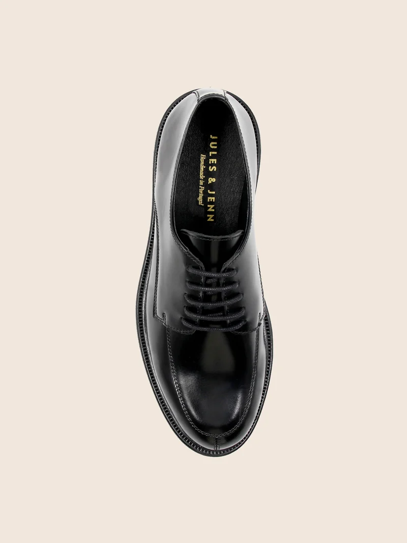 Derbies cuir brillant noir