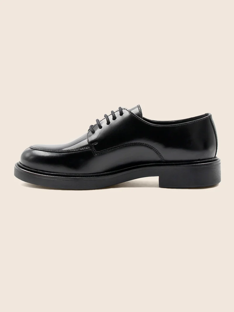 Derbies cuir brillant noir