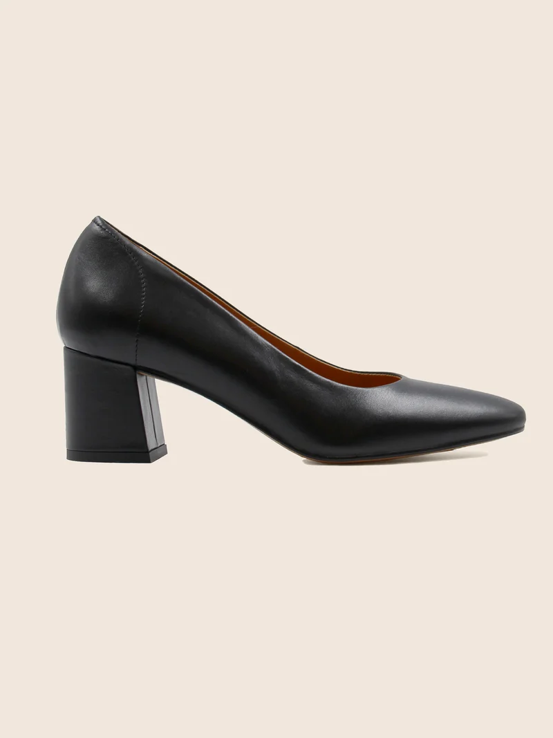 Escarpins rétro cuir noir