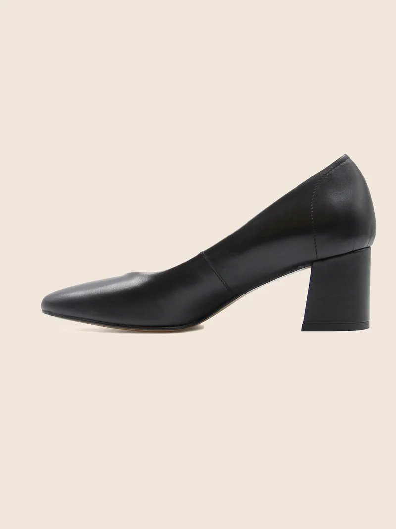 Escarpins rétro cuir noir
