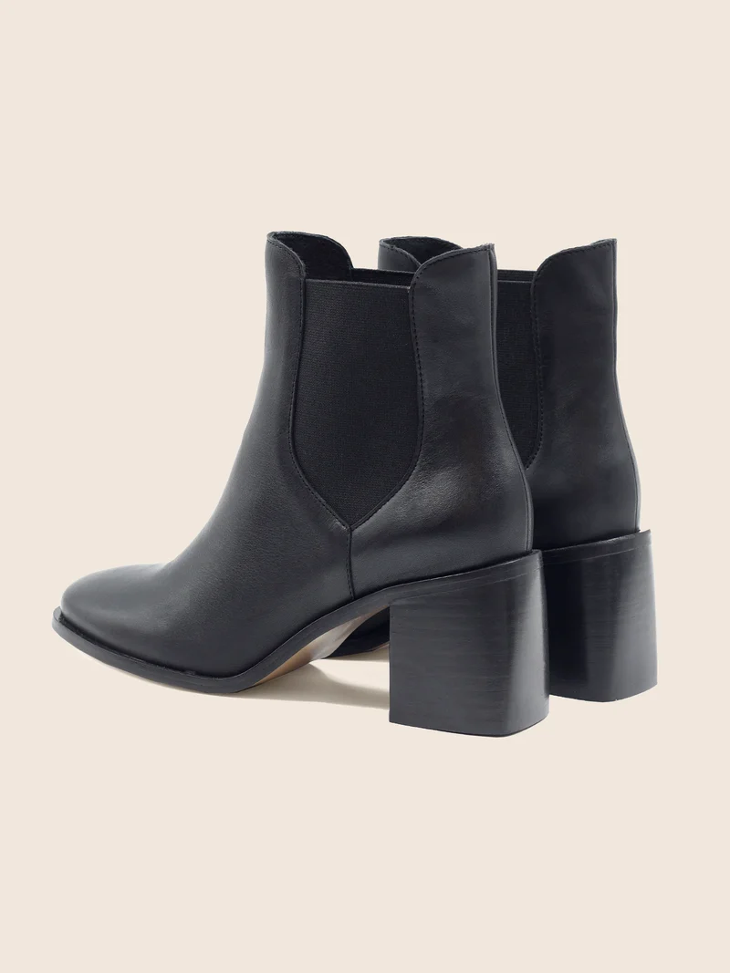 Bottines Chelsea talon cuir noir