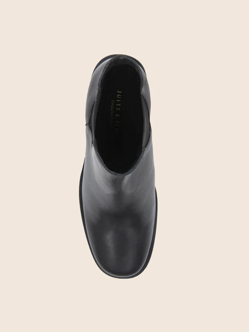 Bottines Chelsea talon cuir noir
