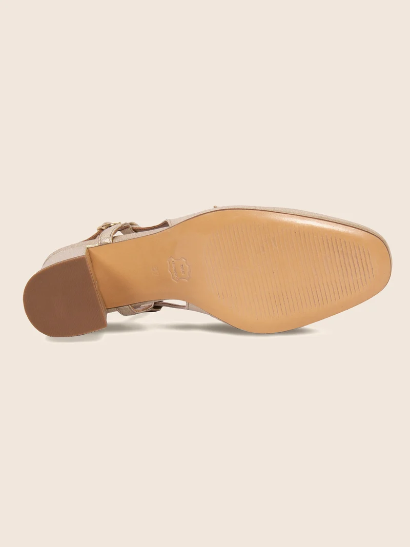 Escarpins slingback cuir doré