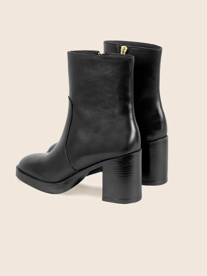 Bottines plateforme cuir noir