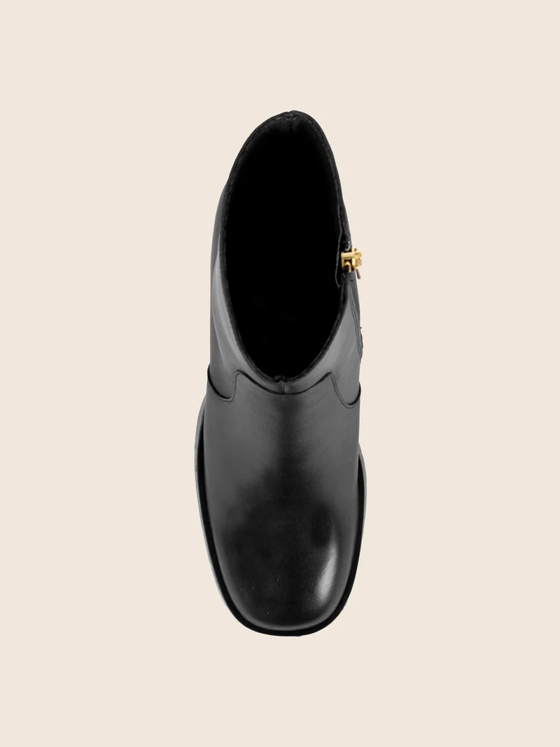 Bottines plateforme cuir noir