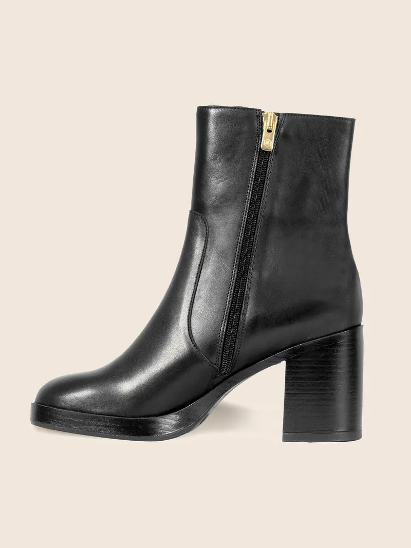 Bottines plateforme cuir noir