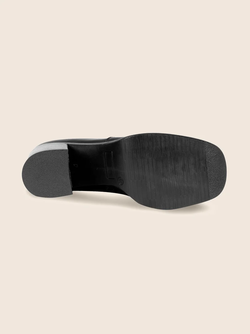 Bottines plateforme cuir noir