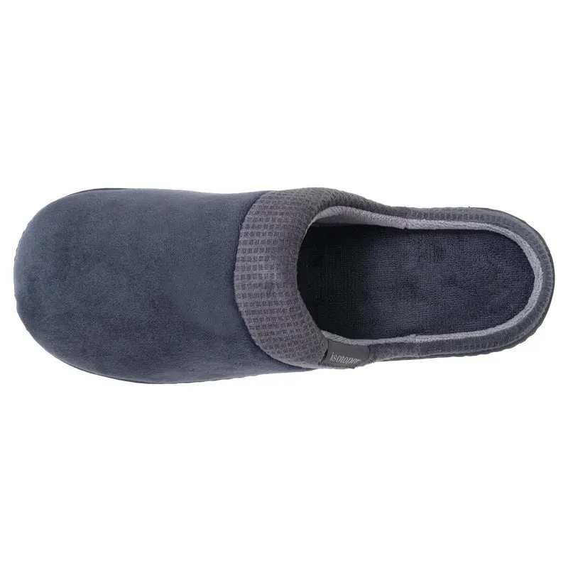 Chaussons Mules Homme Carrés Gris