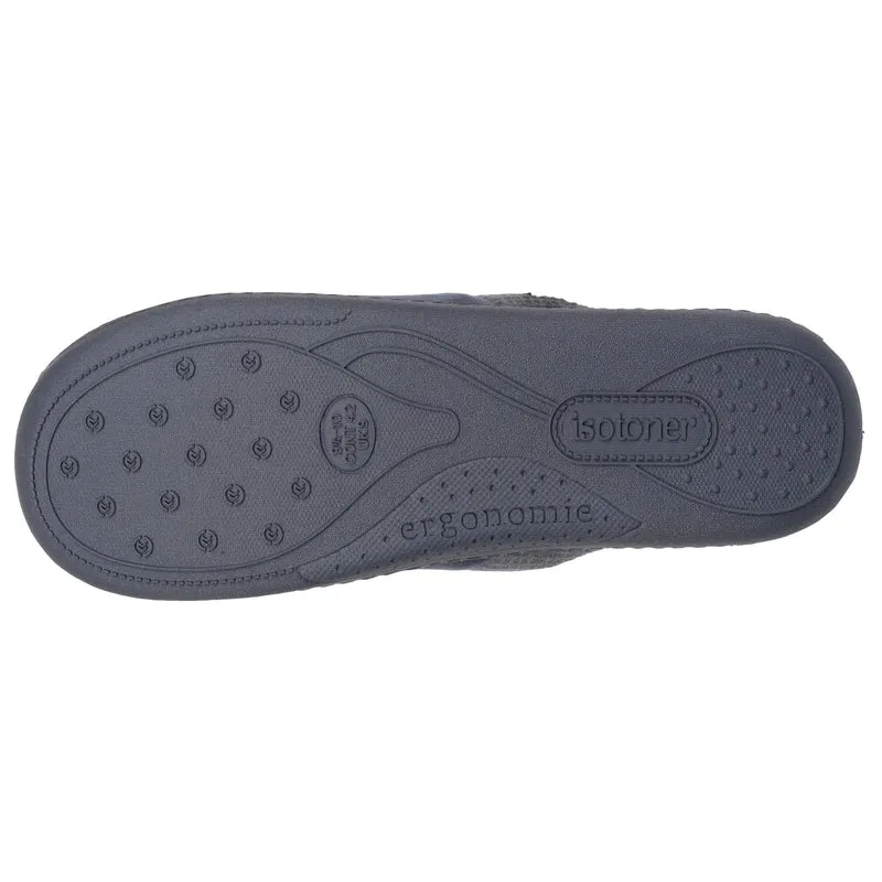 Chaussons Mules Homme Carrés Gris