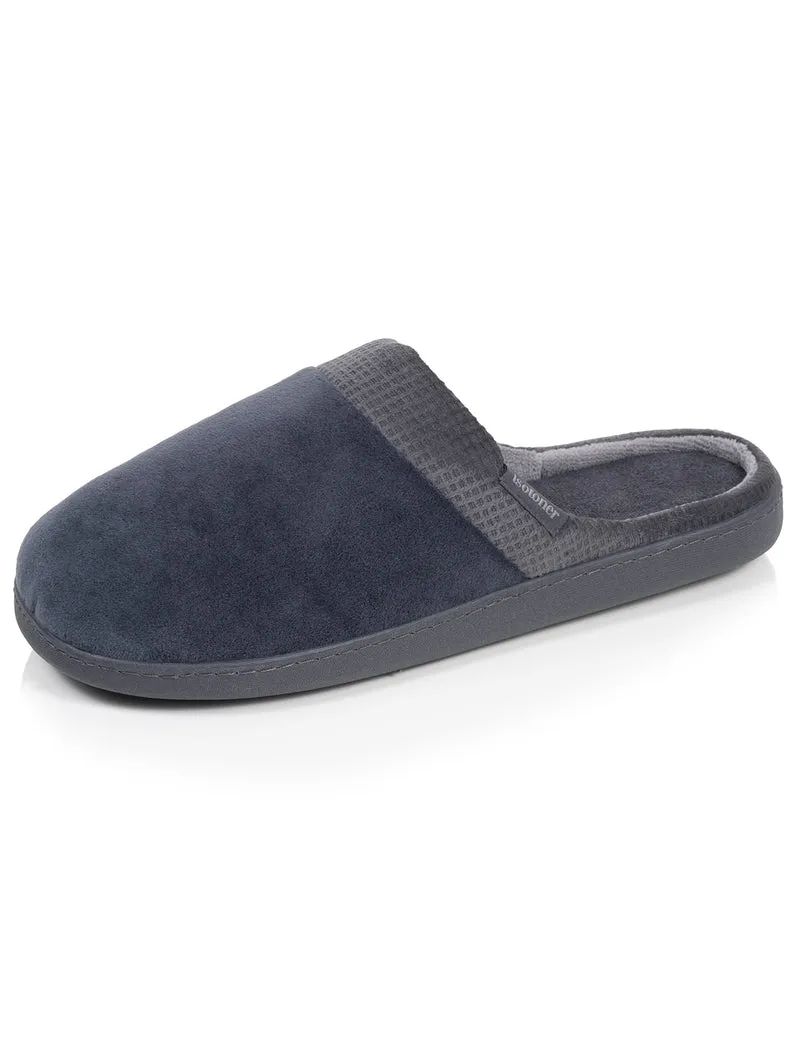 Chaussons Mules Homme Carrés Gris