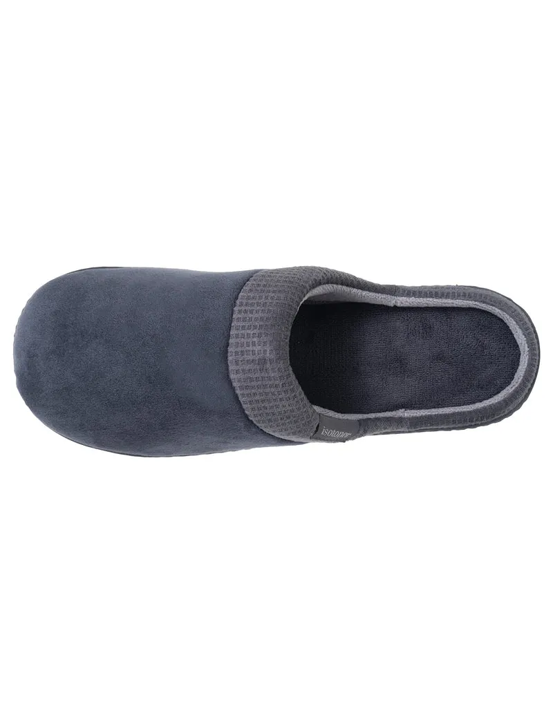 Chaussons Mules Homme Carrés Gris