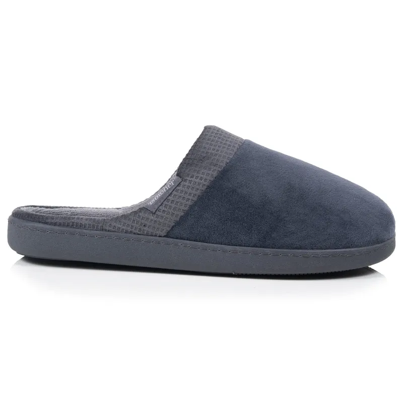 Chaussons Mules Homme Carrés Gris