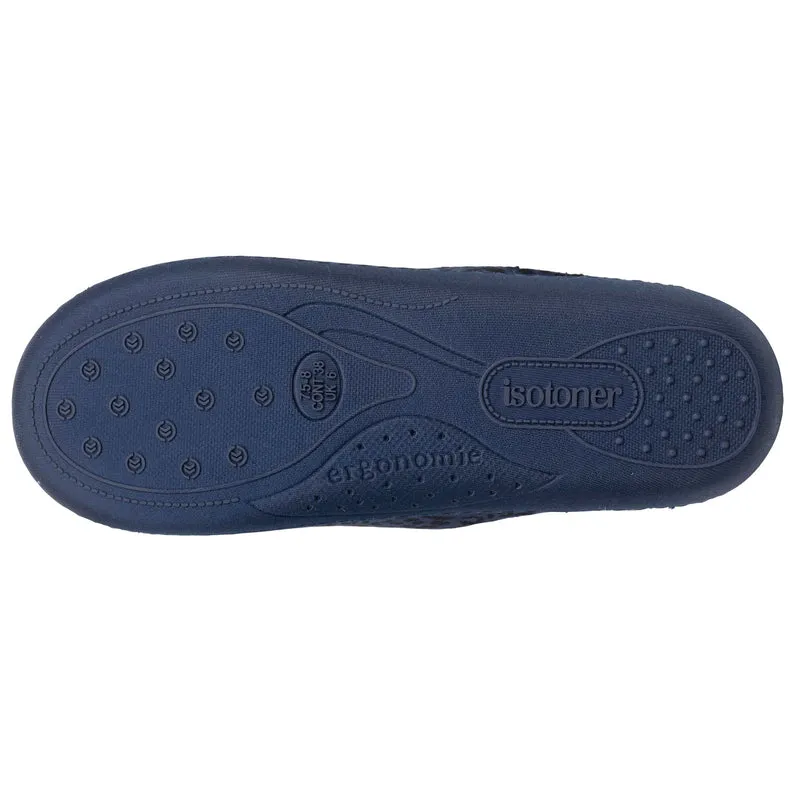 Chaussons Mules Femme Léopard Marine