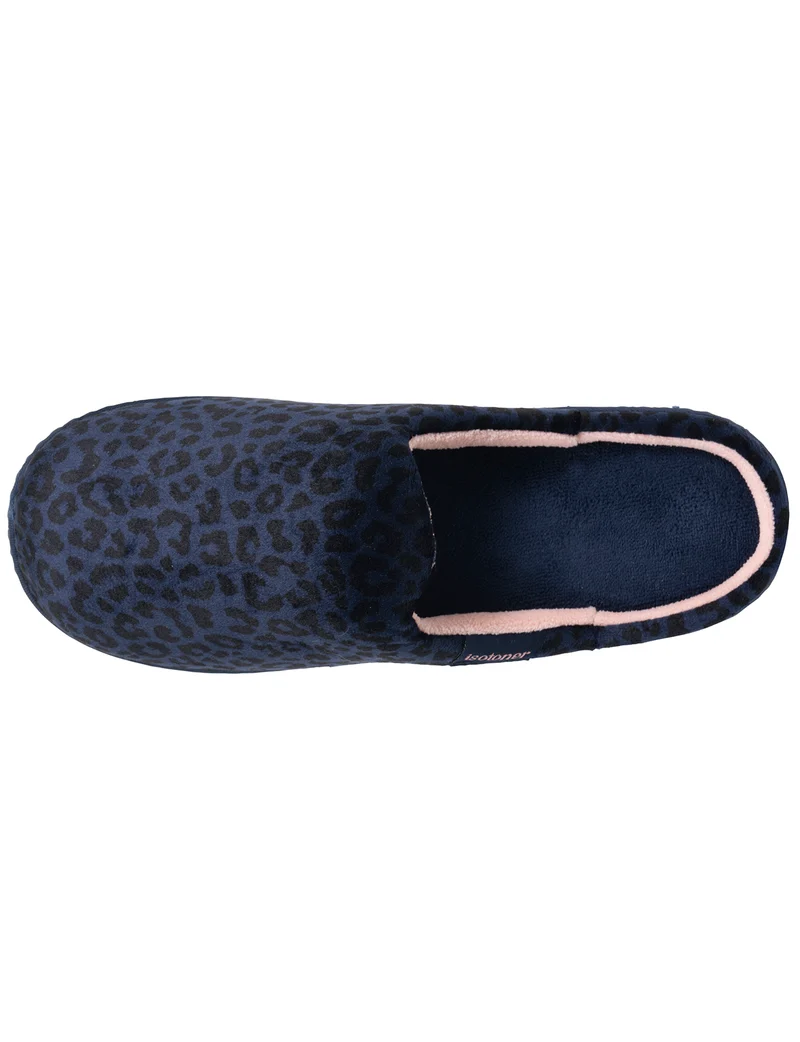 Chaussons Mules Femme Léopard Marine