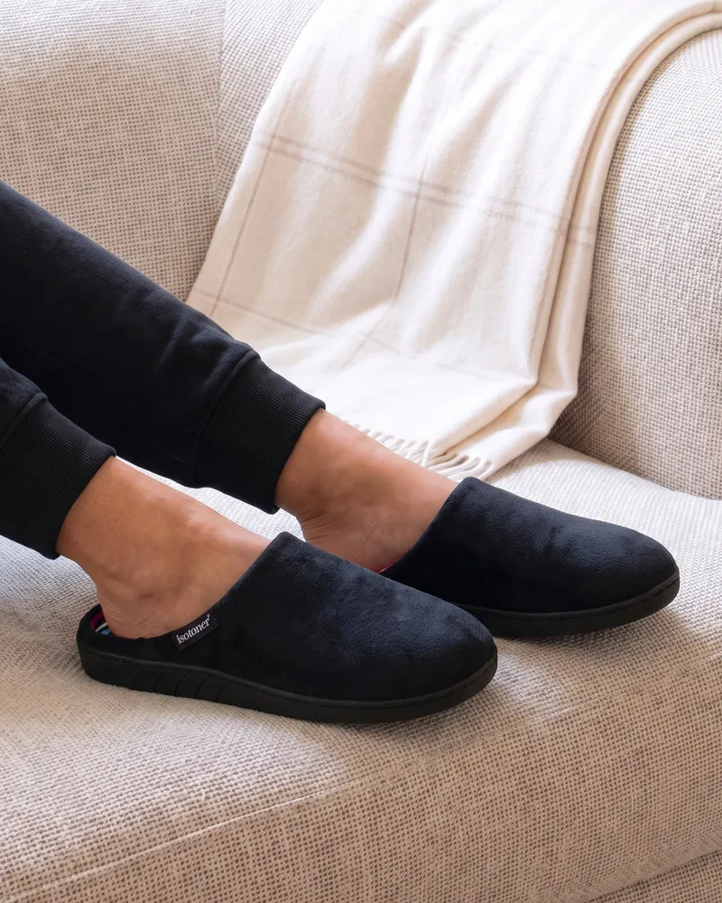 Chaussons Mules Femme Noir Rayures canard