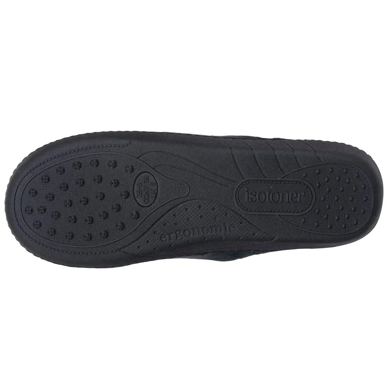 Chaussons Mules Femme Noir Rayures canard
