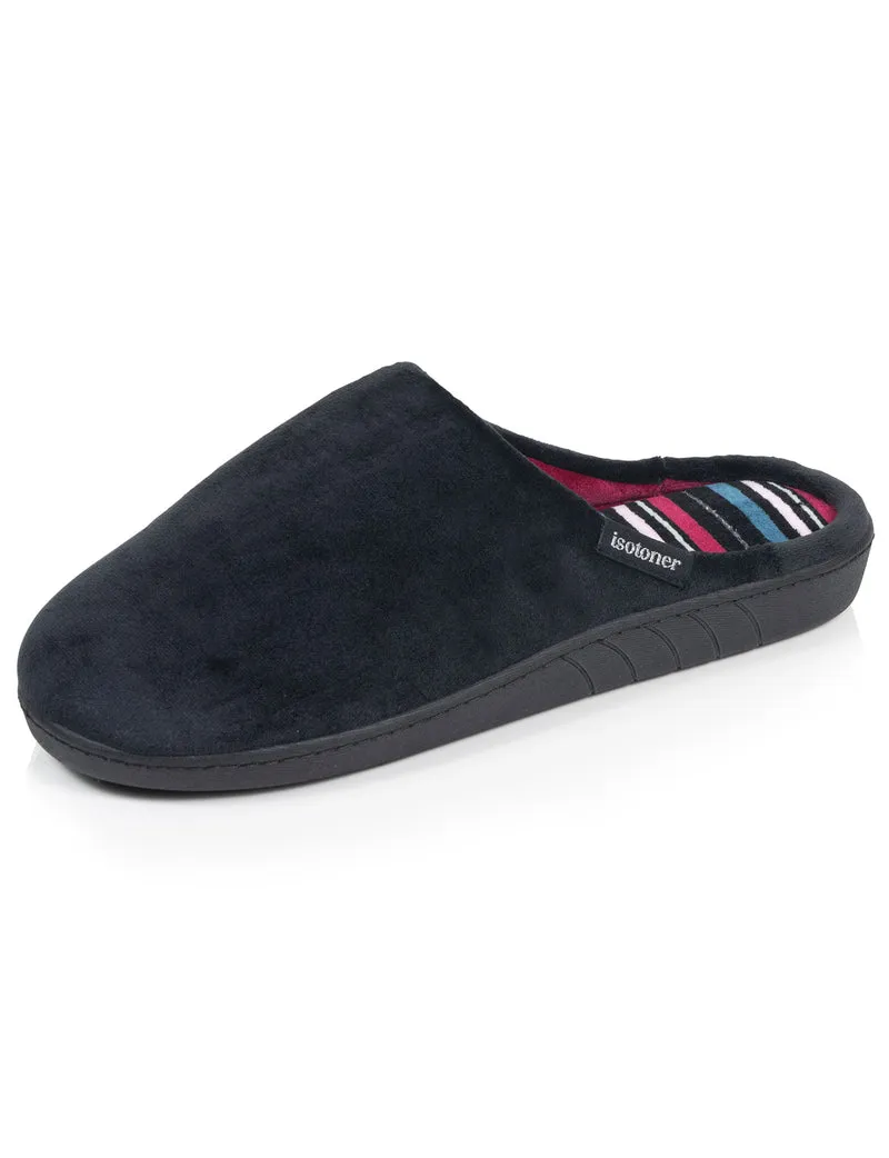 Chaussons Mules Femme Noir Rayures canard