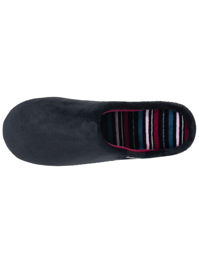 Chaussons Mules Femme Noir Rayures canard