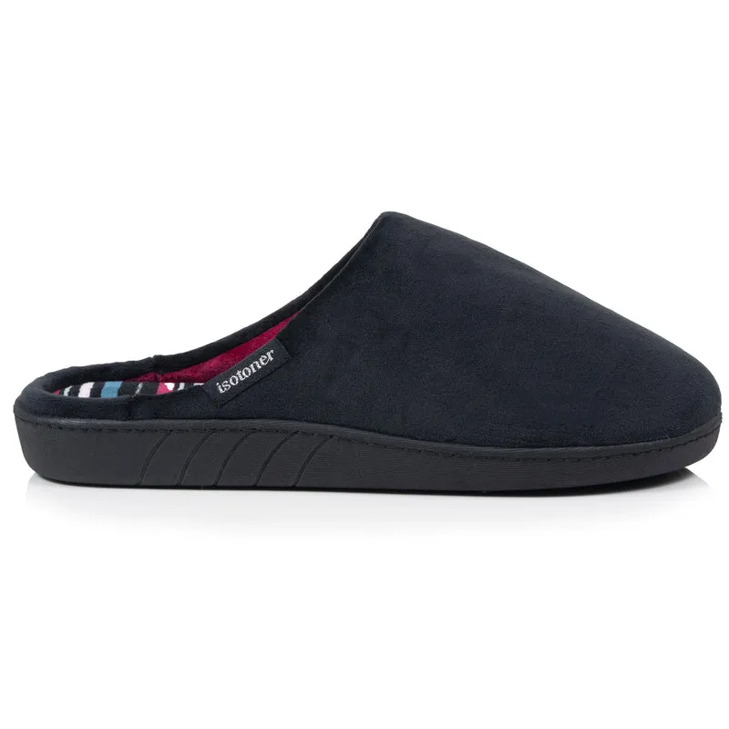 Chaussons Mules Femme Noir Rayures canard