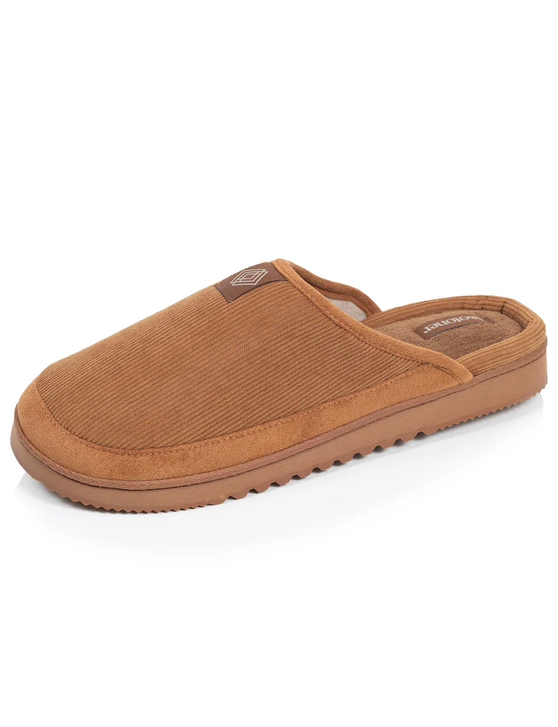 Chaussons Mules Homme Camel semelle crantée