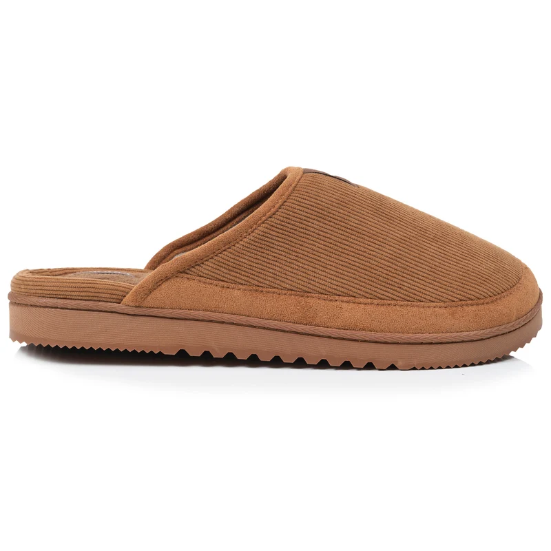 Chaussons Mules Homme Camel semelle crantée