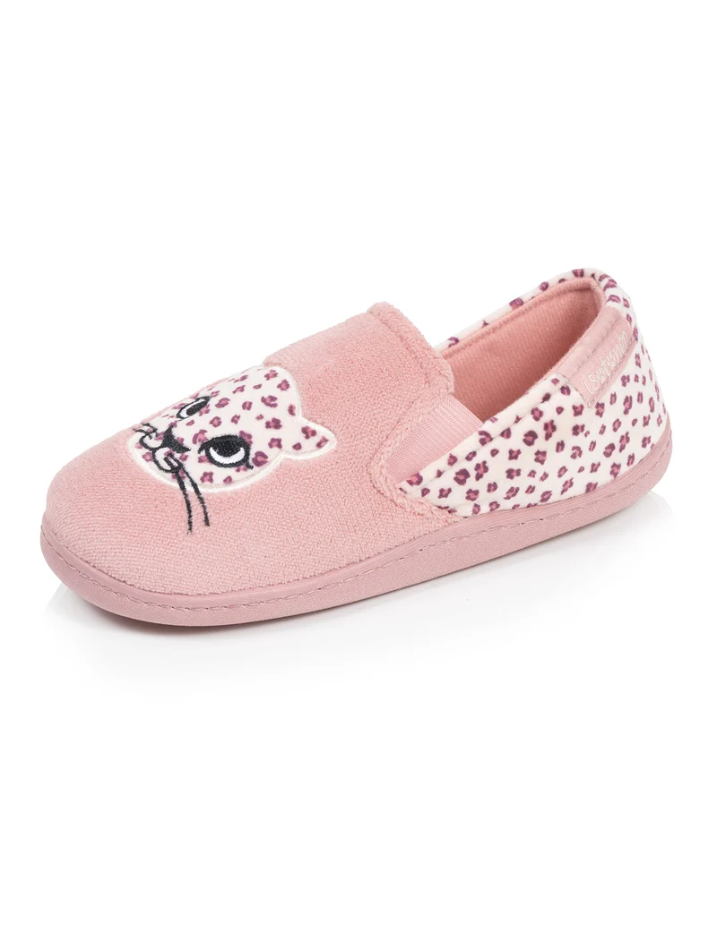 Chaussons Mocassins Enfant Rose Léopard