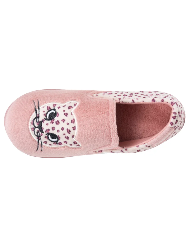 Chaussons Mocassins Enfant Rose Léopard