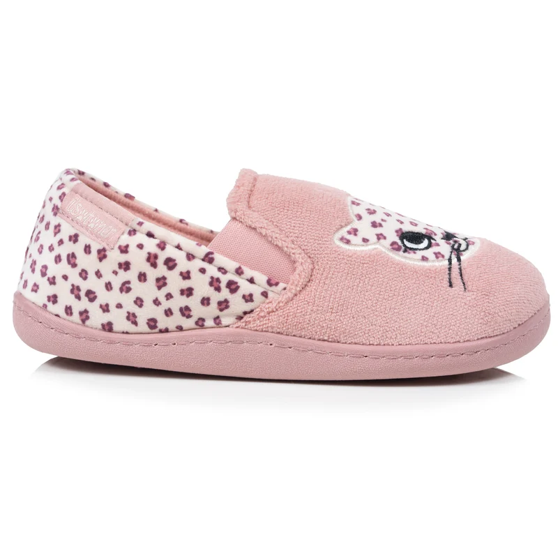 Chaussons Mocassins Enfant Rose Léopard