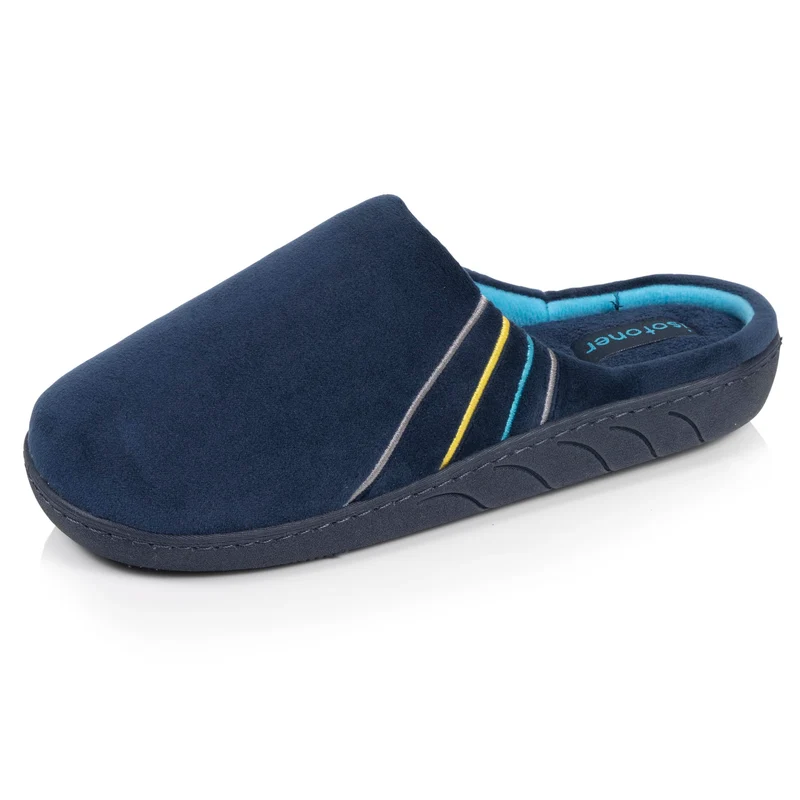 Chaussons Mules Junior velours Marine