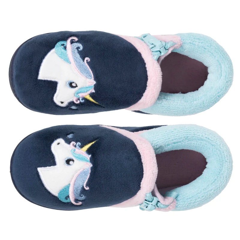 Chaussons Bottillons zip Bébé Velours Marine
