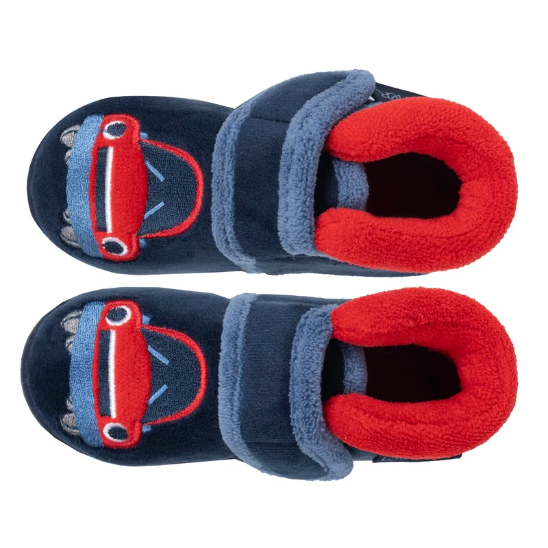 Chaussons Bottillons scratch Bébé Velours Marine