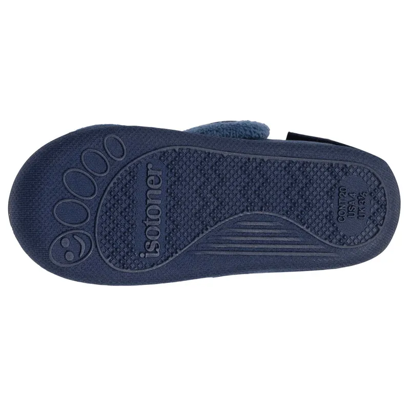 Chaussons Bottillons scratch Bébé Velours Marine