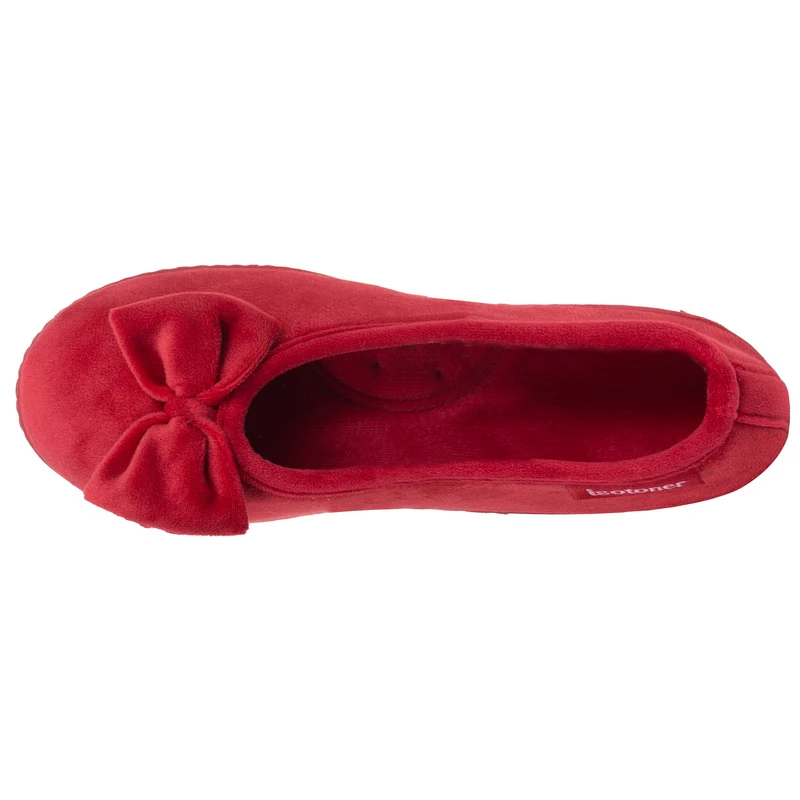 Chaussons Ballerines Femme Noeud Rouge