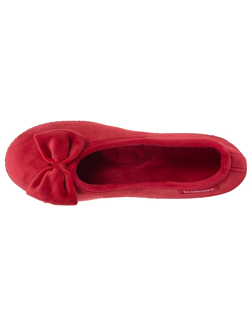 Chaussons Ballerines Femme Noeud Rouge
