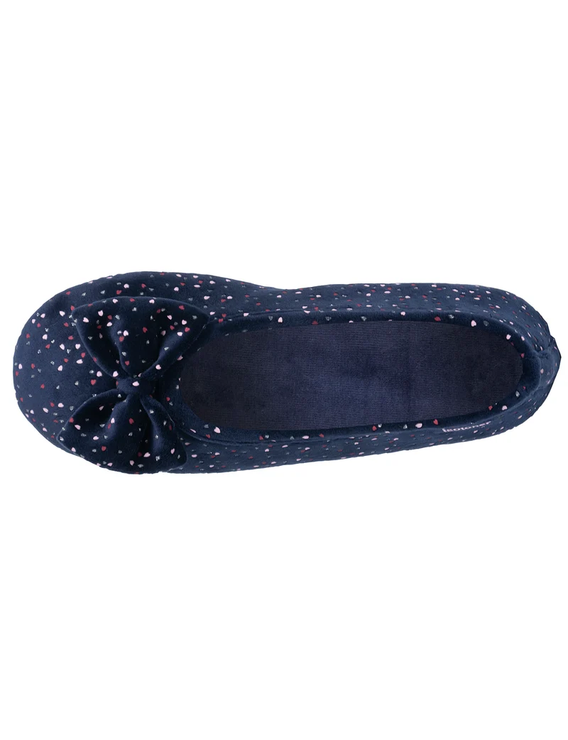 Chaussons Ballerines Femme Marine pois