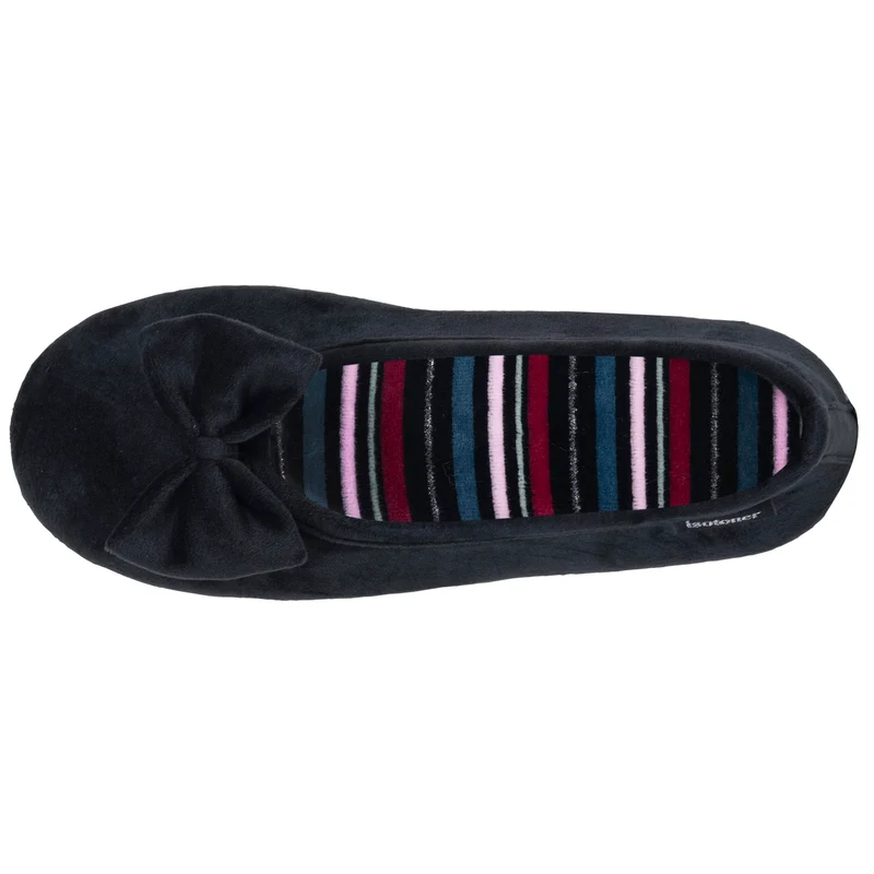 Chaussons Ballerines Femme Noir rayures