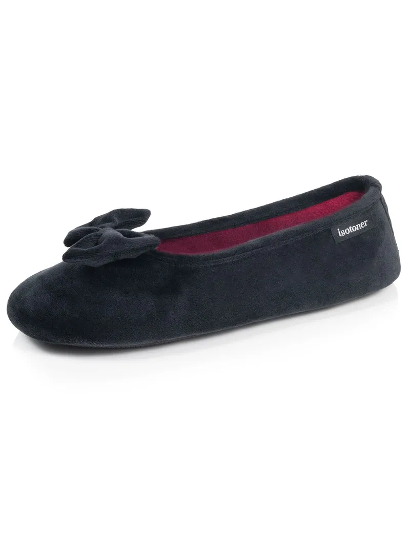 Chaussons Ballerines Femme Noir rayures